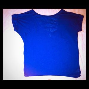 Jessica Simpson Sheer Purple Open Back Top